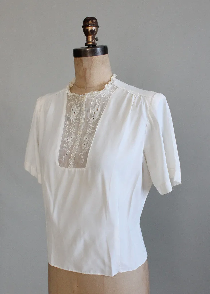 Vintage 1940s Judy Bond Rayon Blouse