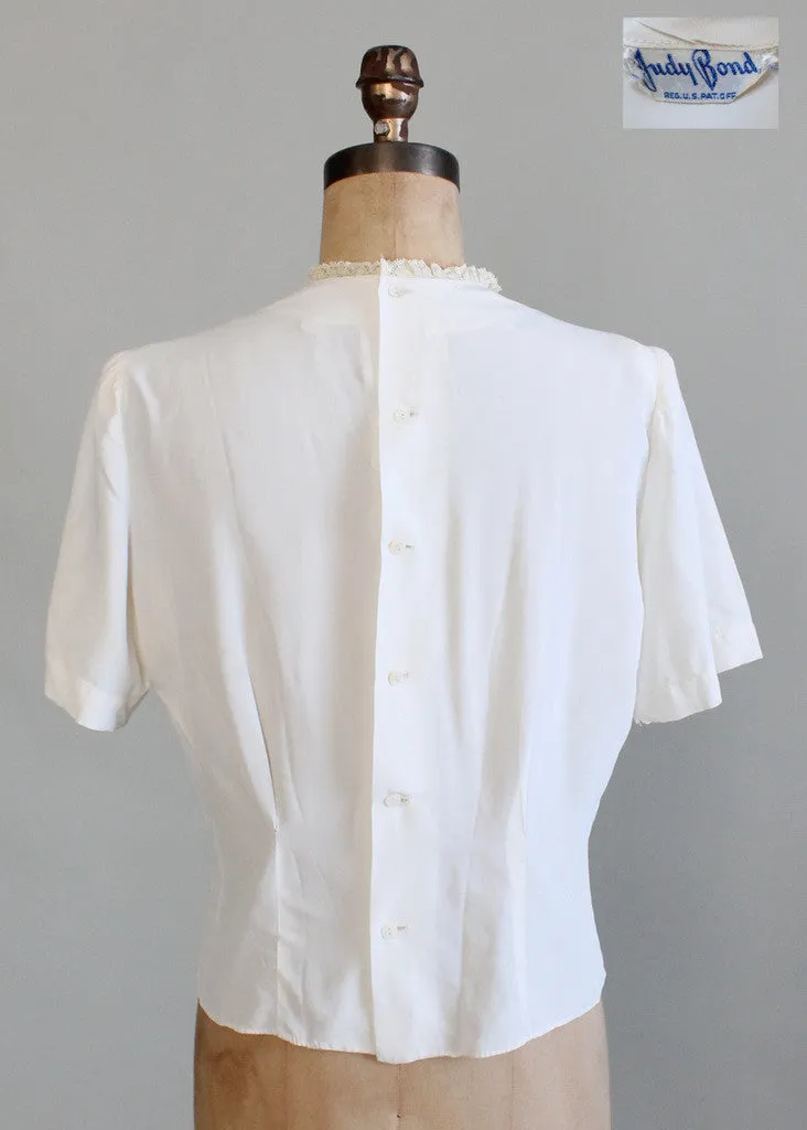Vintage 1940s Judy Bond Rayon Blouse