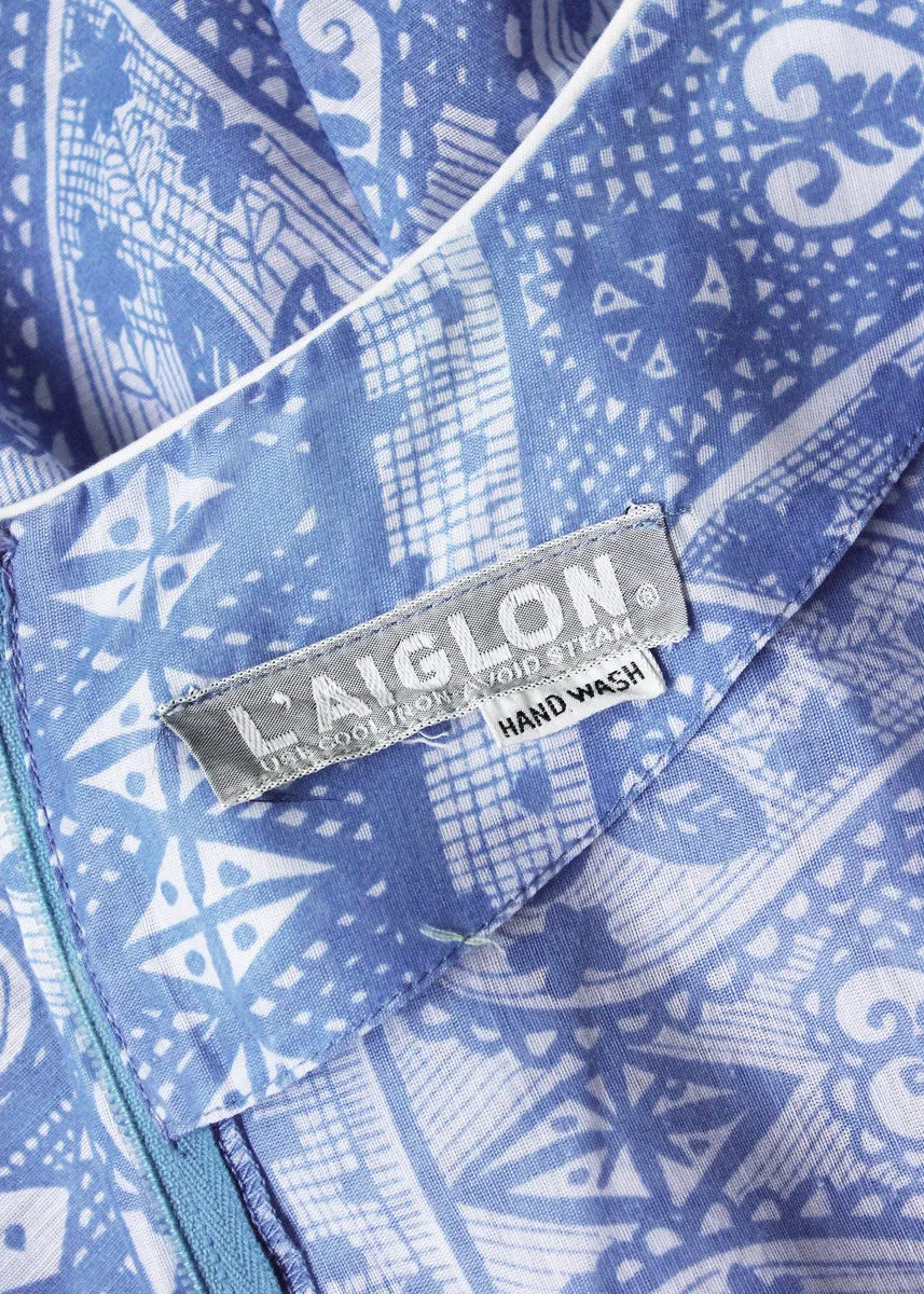 Vintage 1960s Blue and White L'Aiglon Day Dress