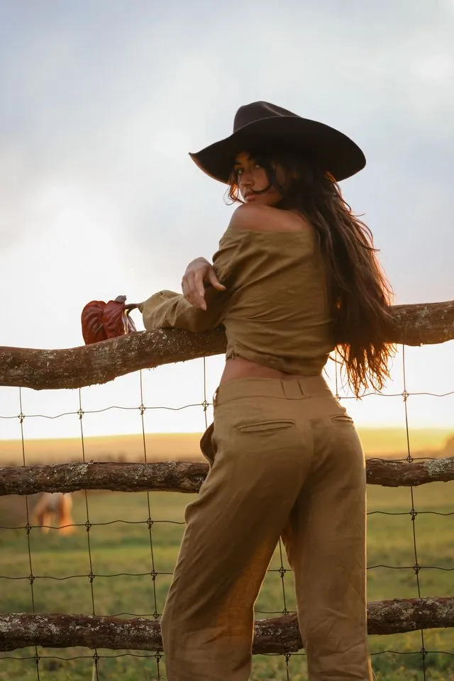 Voyage Sugar Cane Lace Up Blouse