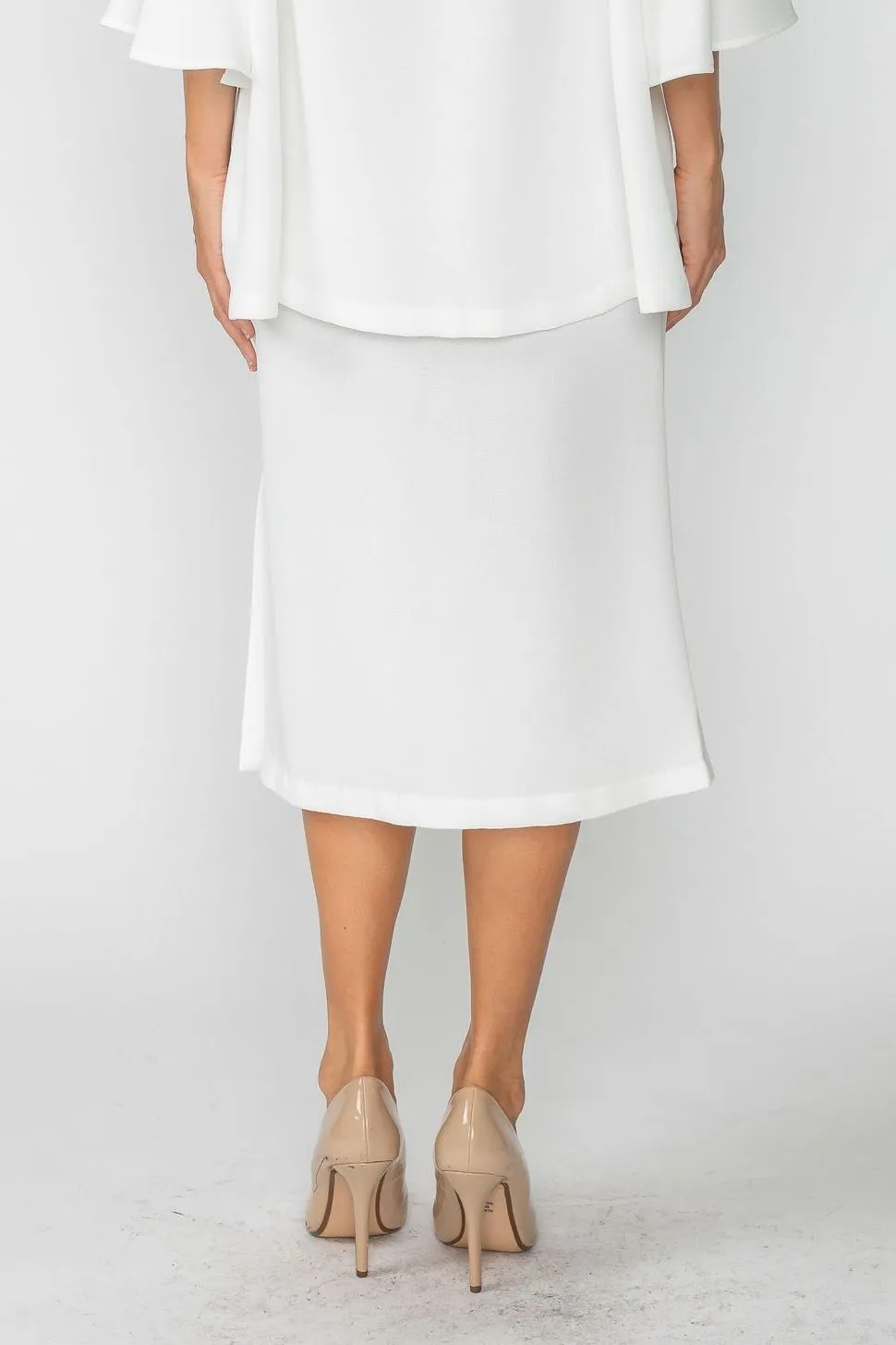White Cube Poly Side Slit Skirt