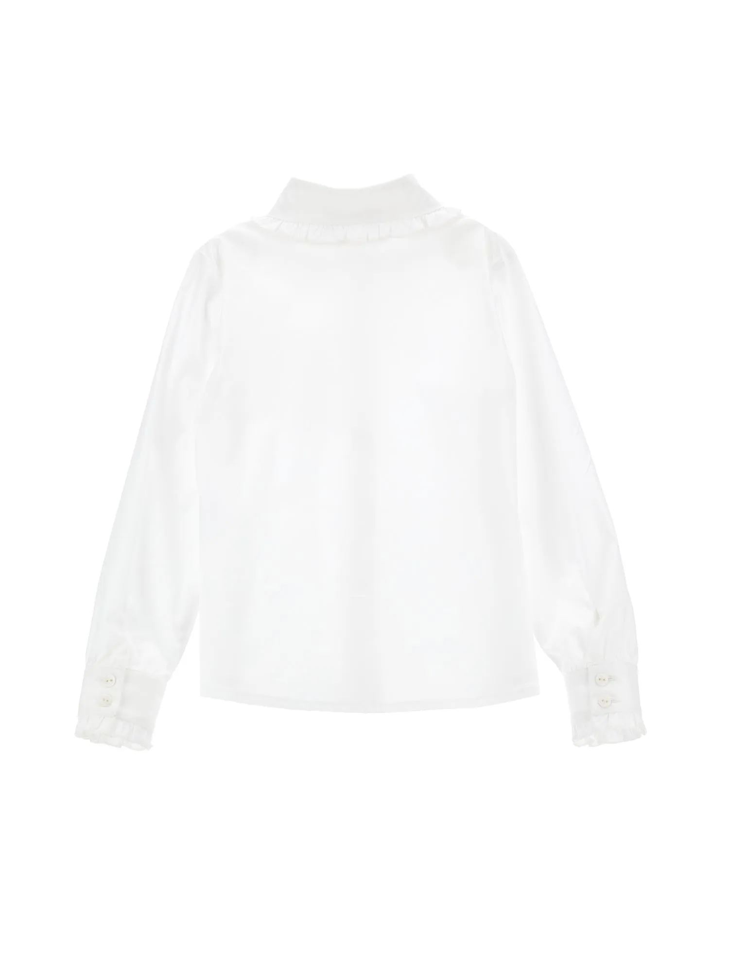 White Grey Collared Bow Blouse