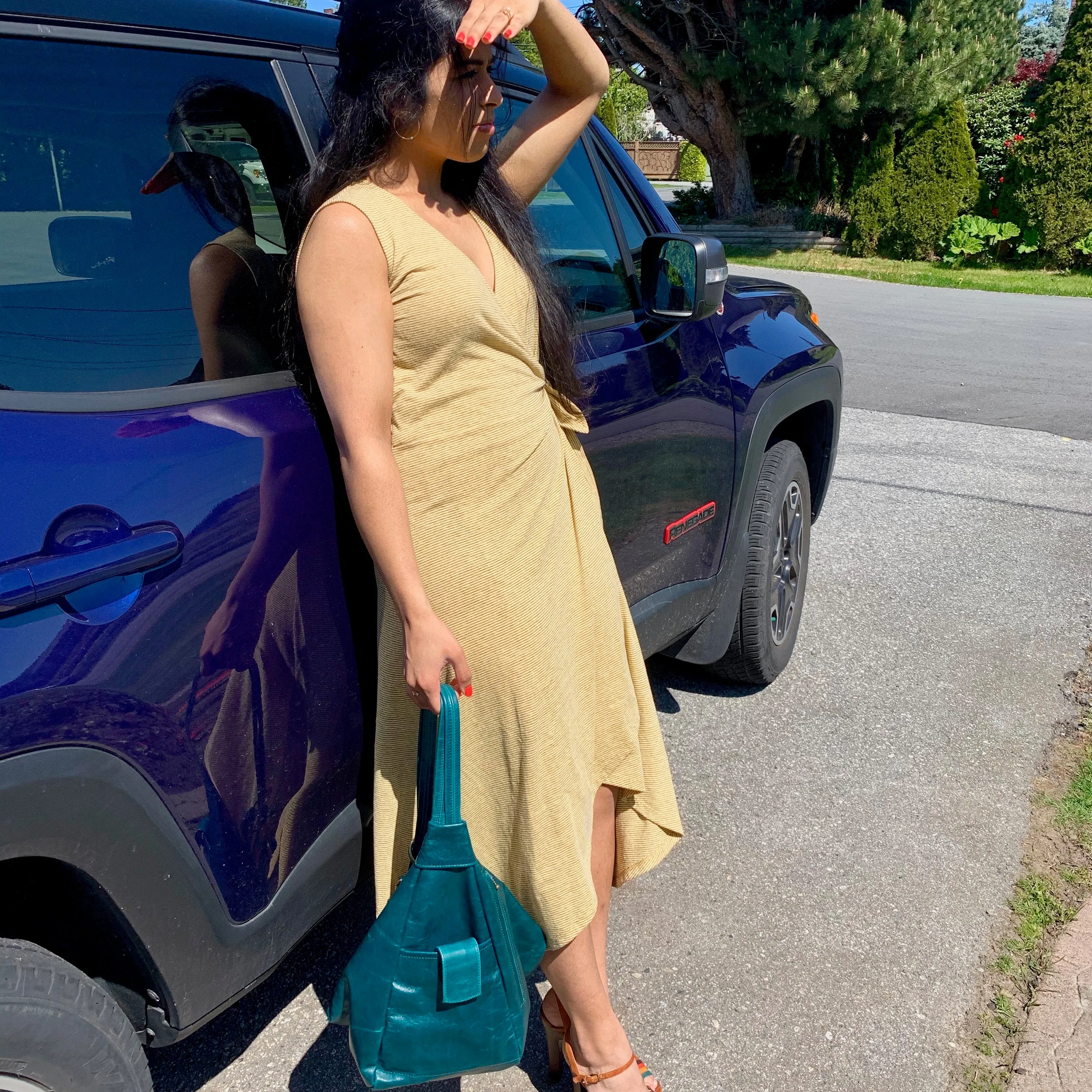 Wrap Sundress - Mustard Yellow w/ Black Stripes (Only XL Left)