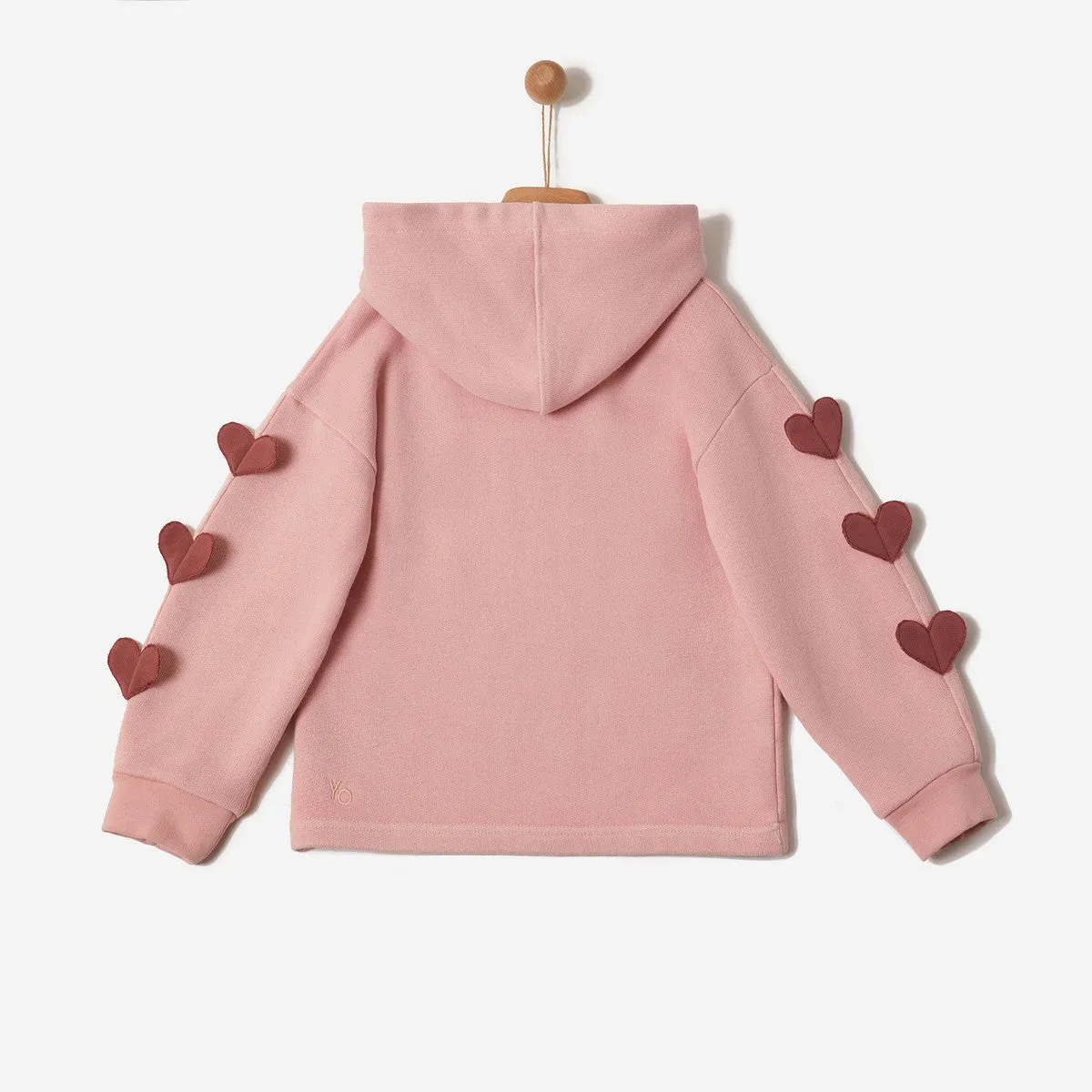 YELL-OH PINK SWEATER WITH HOOD