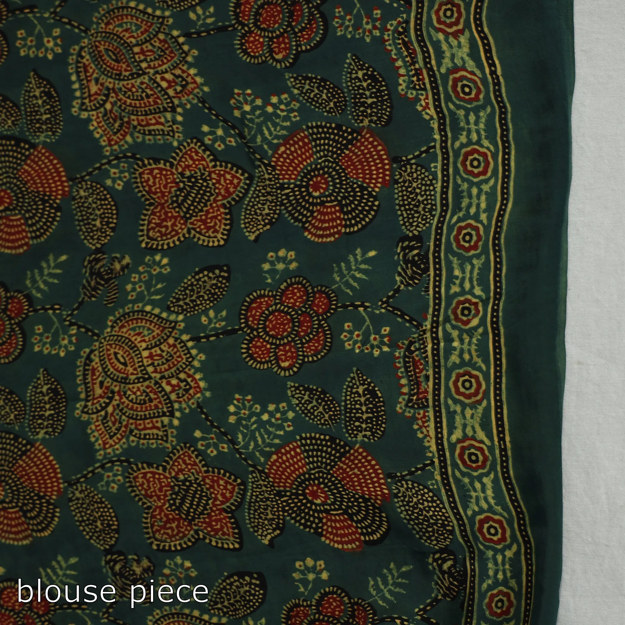 Yellow - Ajrakh Block Printed Clamp Dyed Modal Silk Saree with Tassels 20