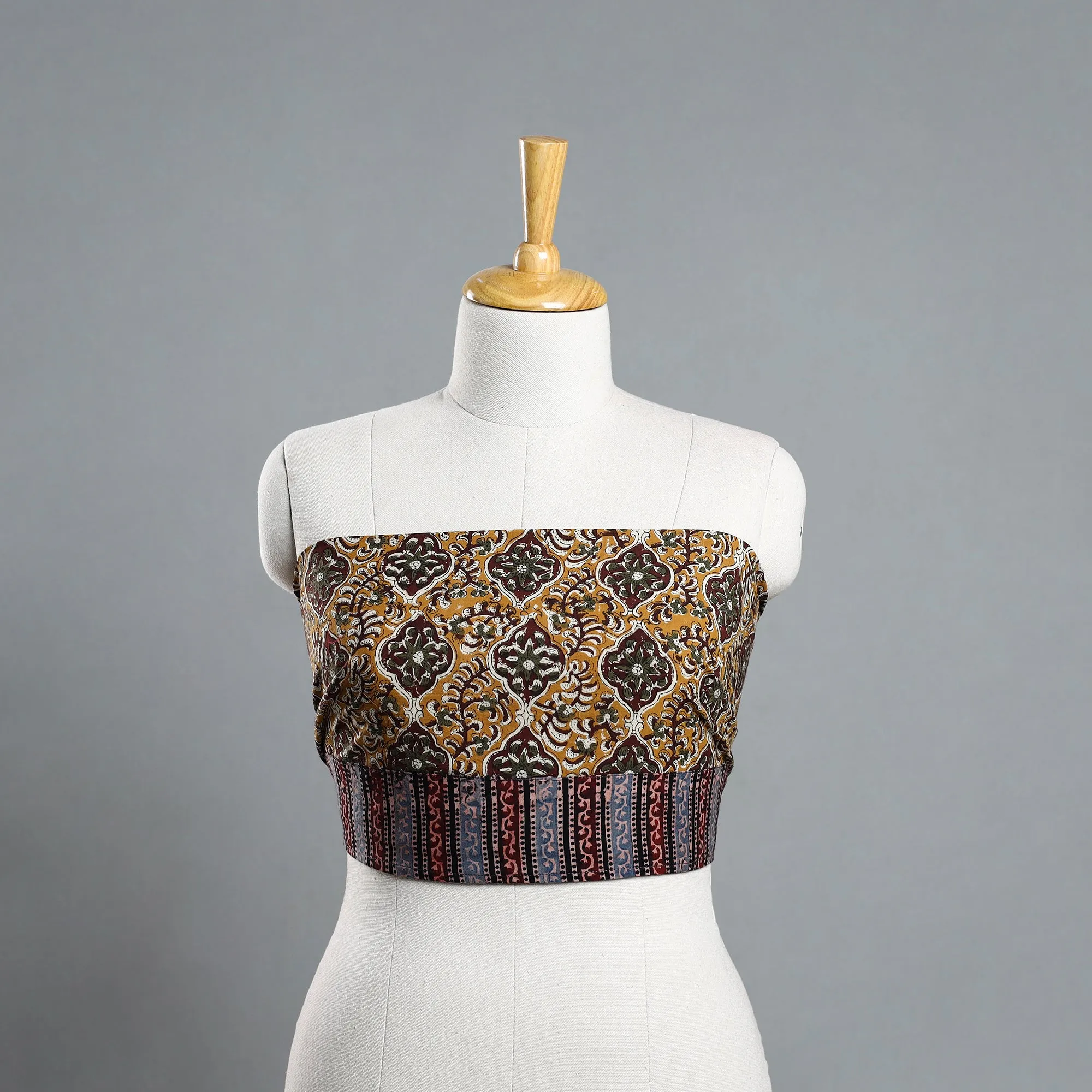 Yellow - Block Printed Cotton Bagru Blouse Piece 26