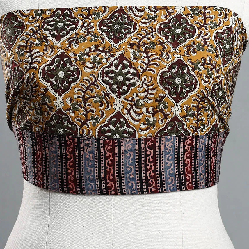 Yellow - Block Printed Cotton Bagru Blouse Piece 26