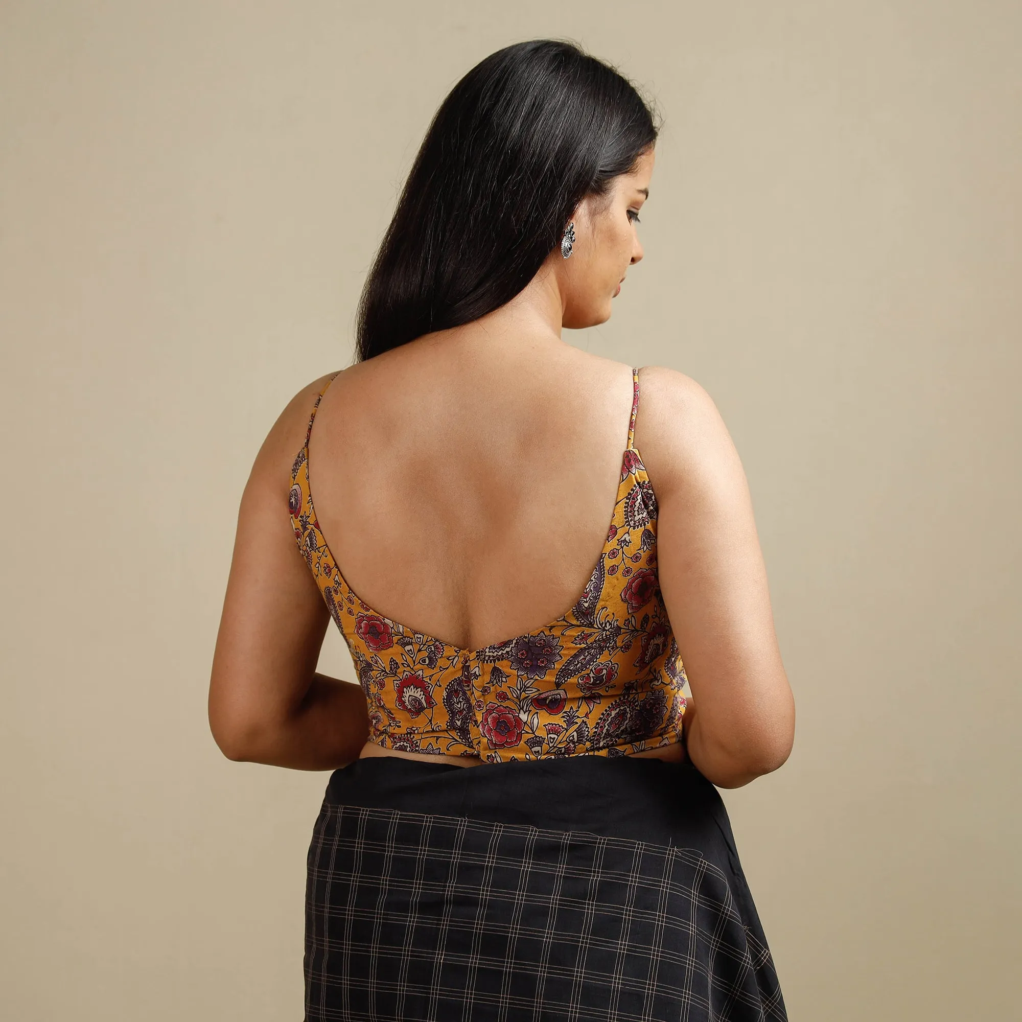 Yellow - Kalamkari Printed Cotton Stitched Blouse