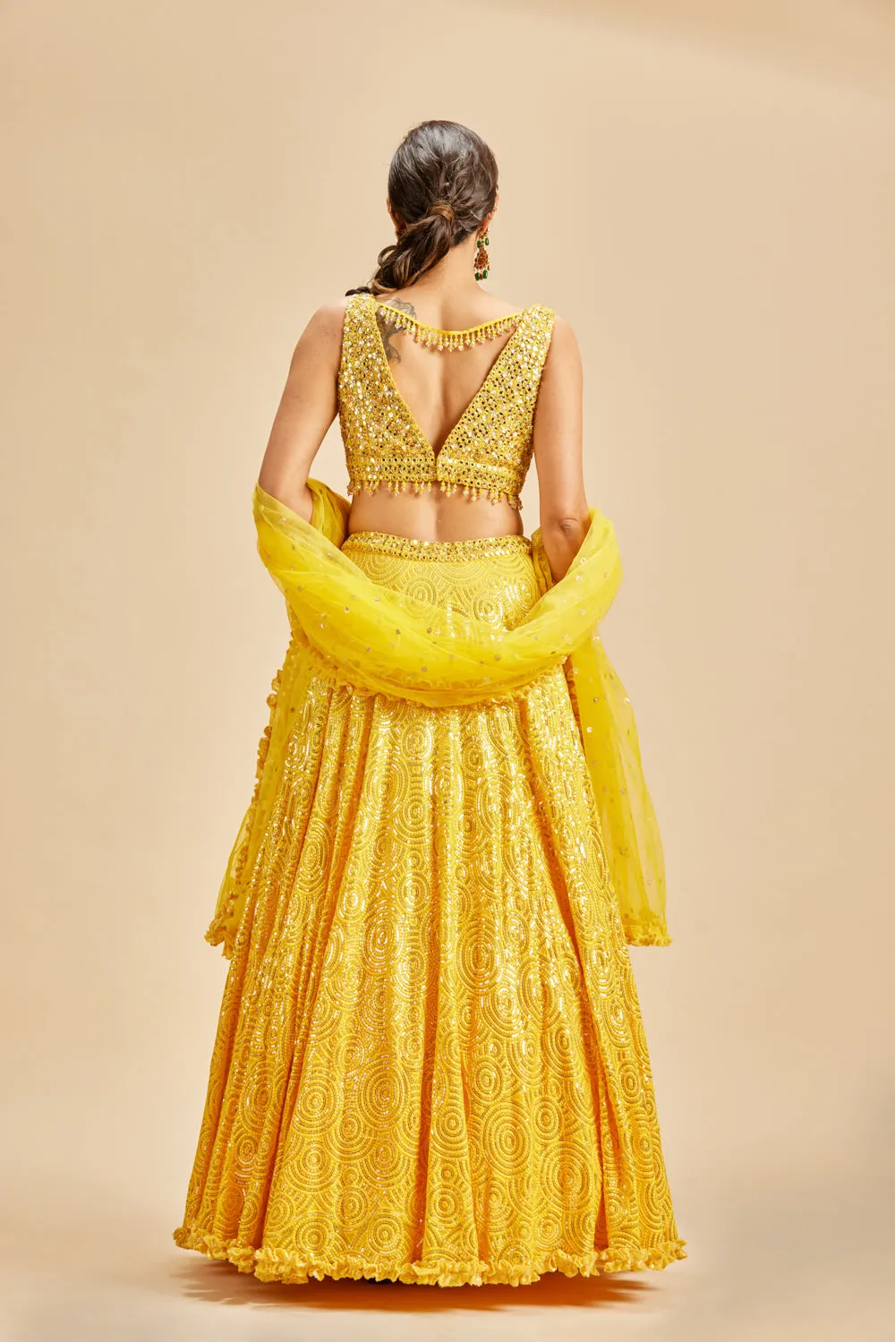 Yellow Ombre Lehenga Set