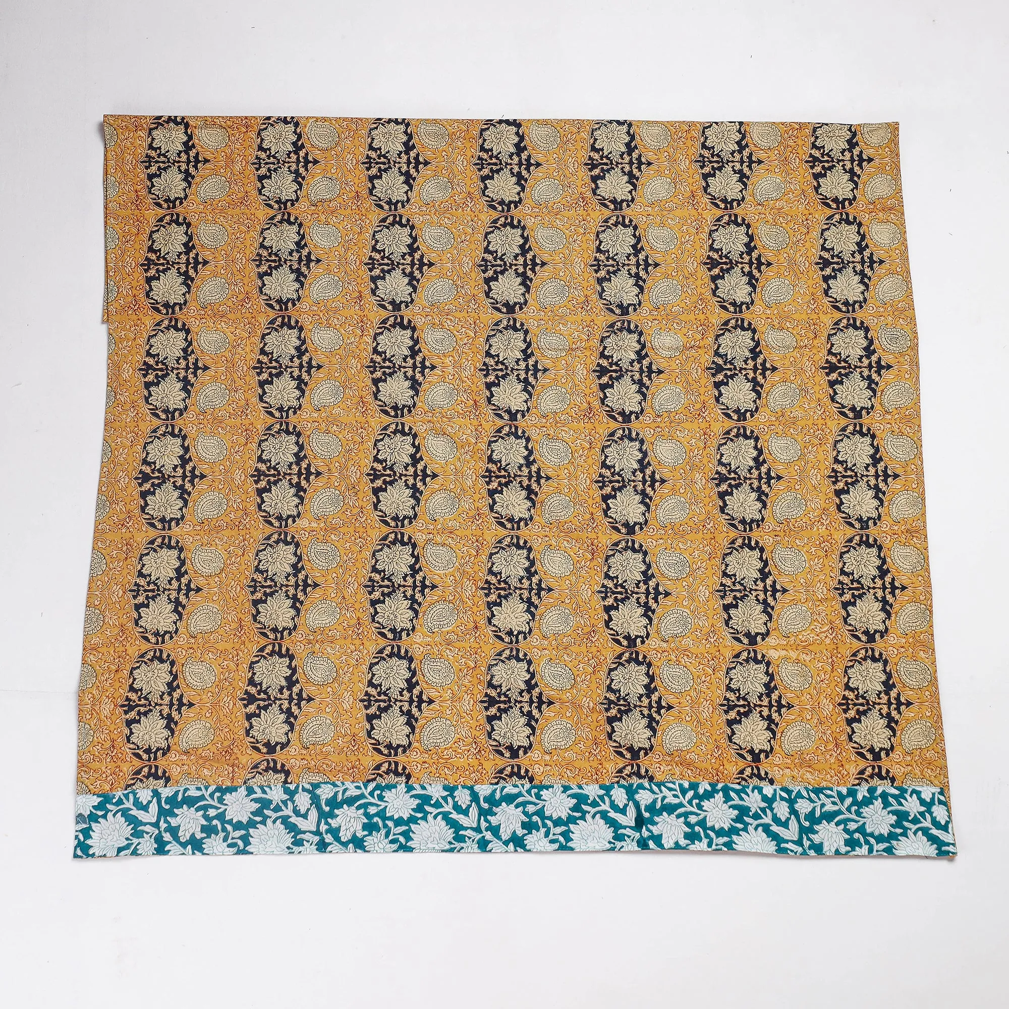 Yellow - Rangoli Kalamkari Block Printed Cotton Blouse Piece
